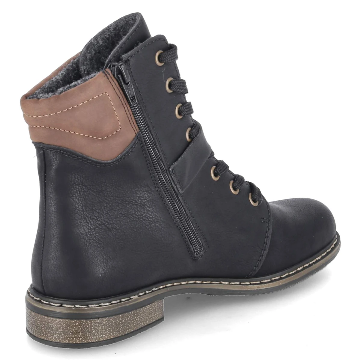 Schnürstiefeletten - schwarz