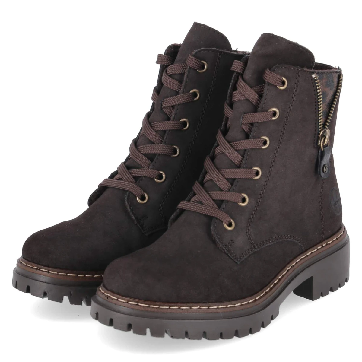 Schnürstiefeletten - braun