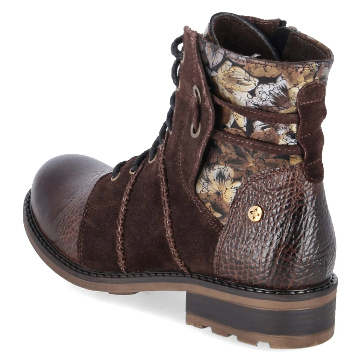 Schnürstiefeletten - mocca
