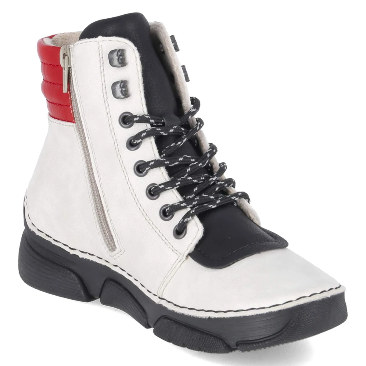 Schnürstiefeletten - beige kombi