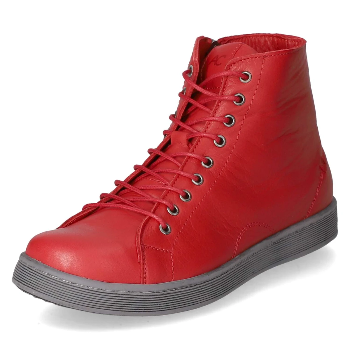 Schnürstiefeletten - chili/grau