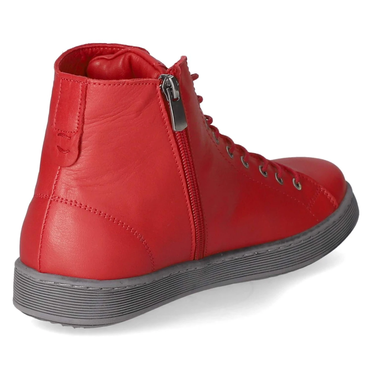 Schnürstiefeletten - chili/grau