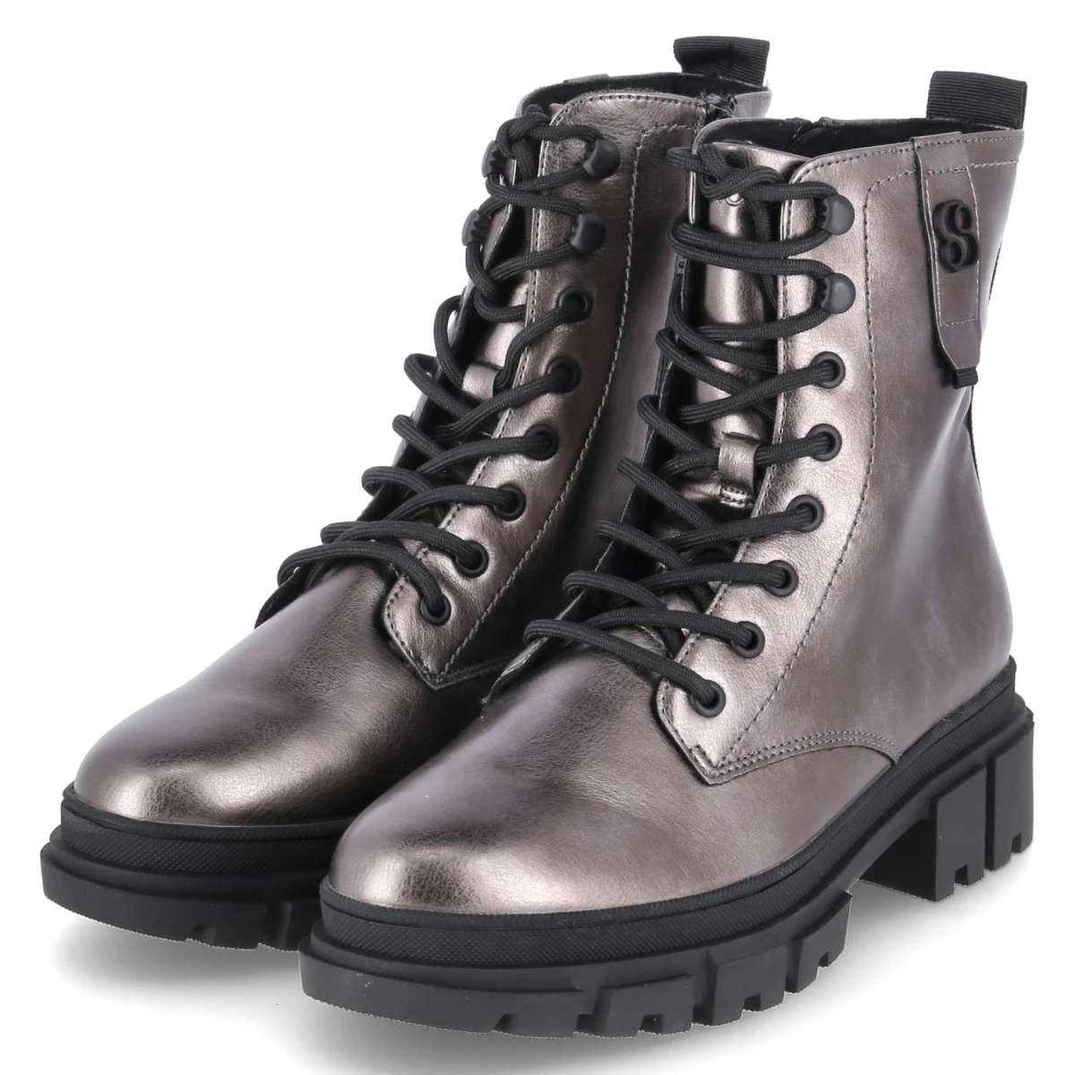 Schnürstiefeletten - PEWTER