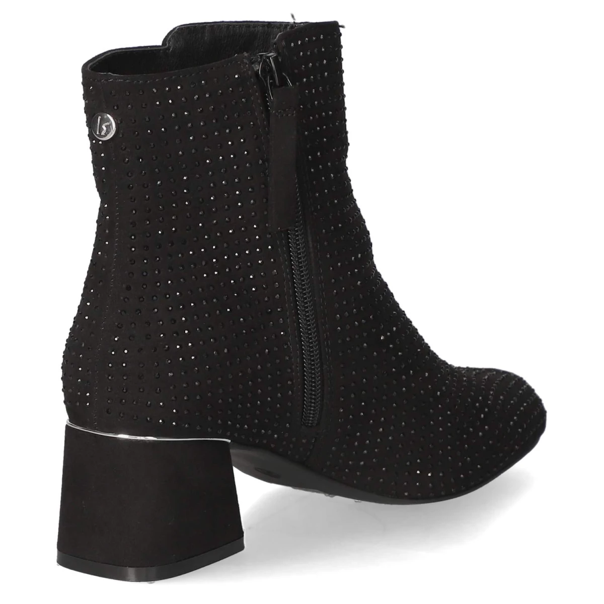 Ankle Boots - Black micro/ stones