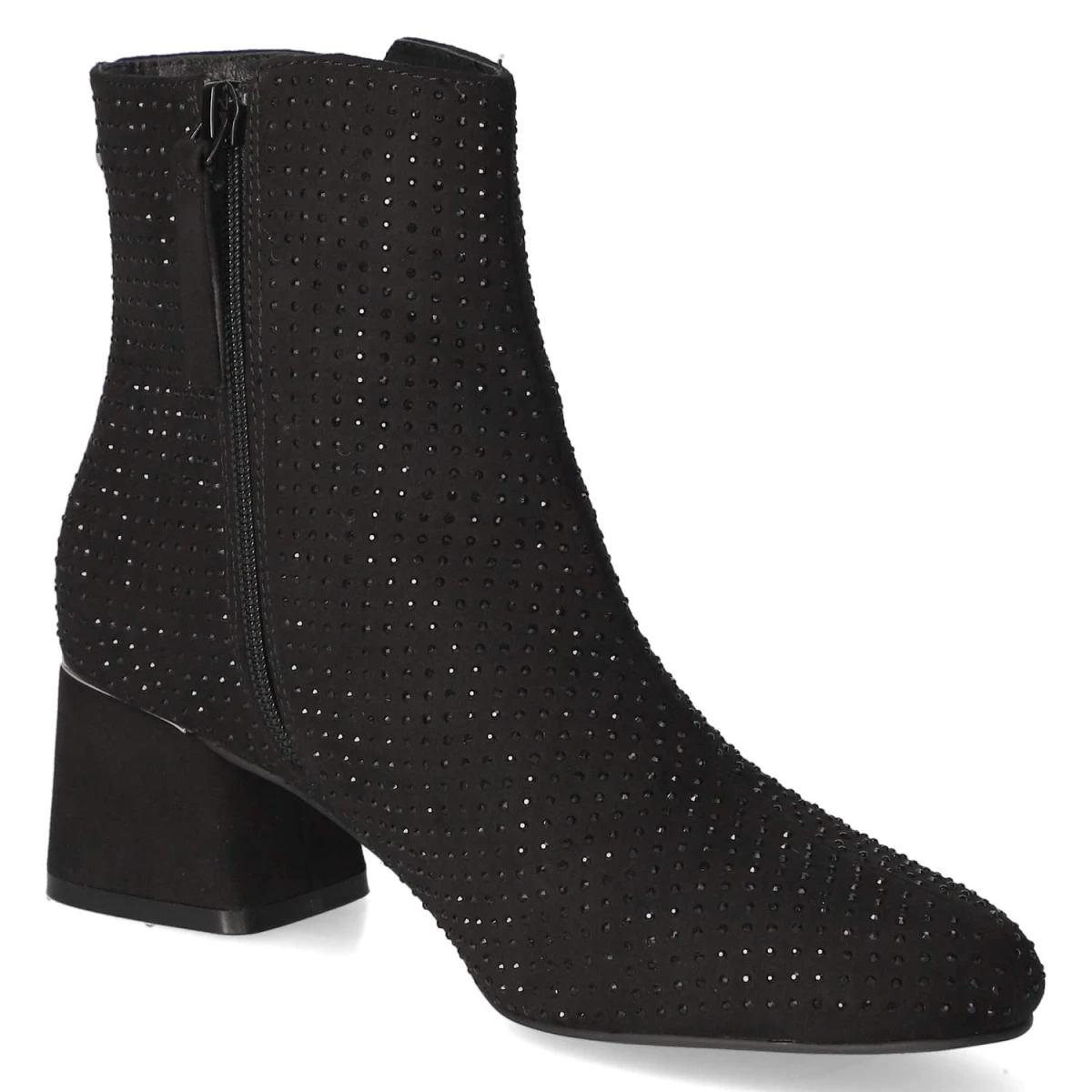 Ankle Boots - Black micro/ stones