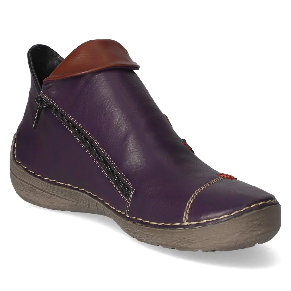 Stiefeletten - aubergine/brown/honig/jeans/wi