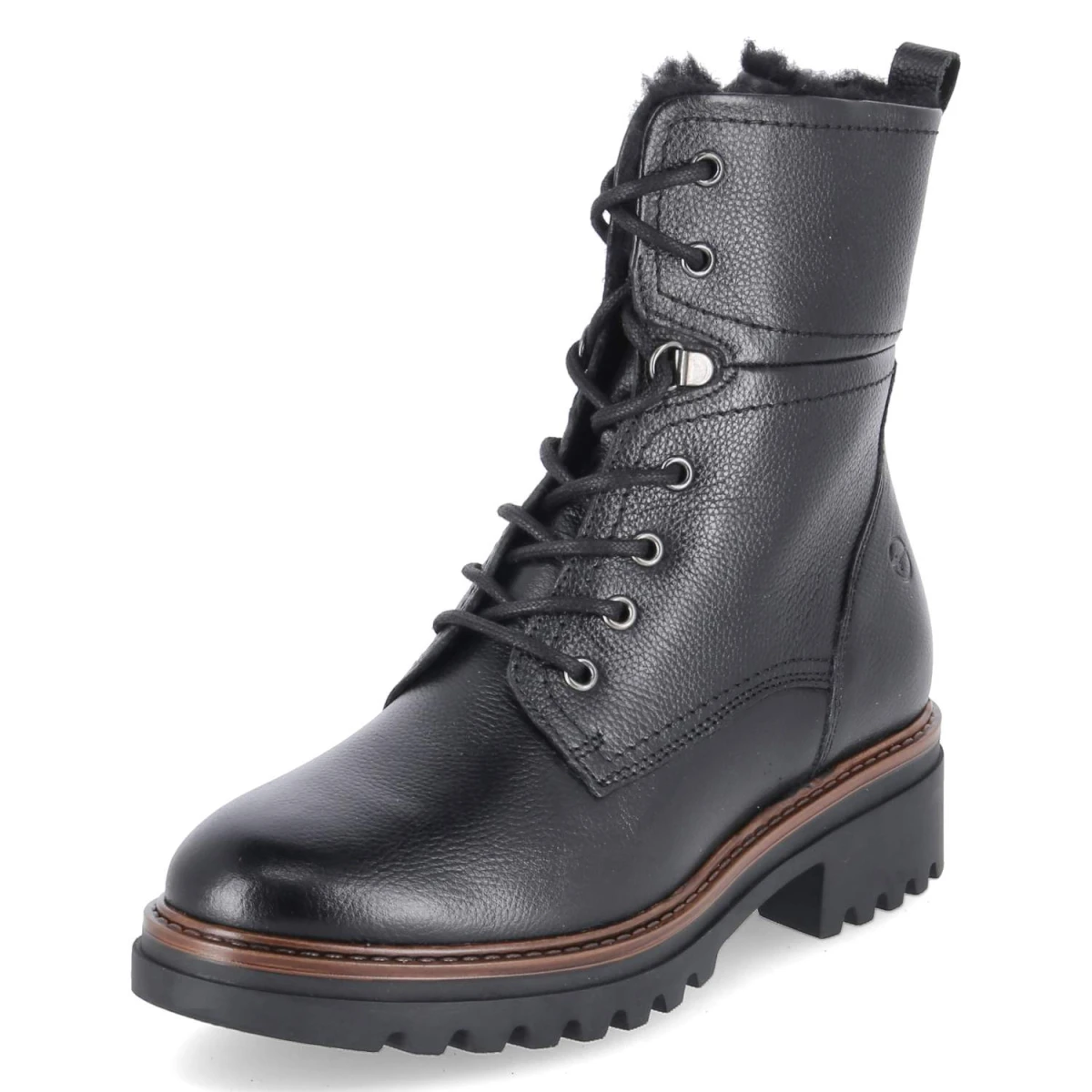Winterschnürstiefeletten - BLACK LEATHER