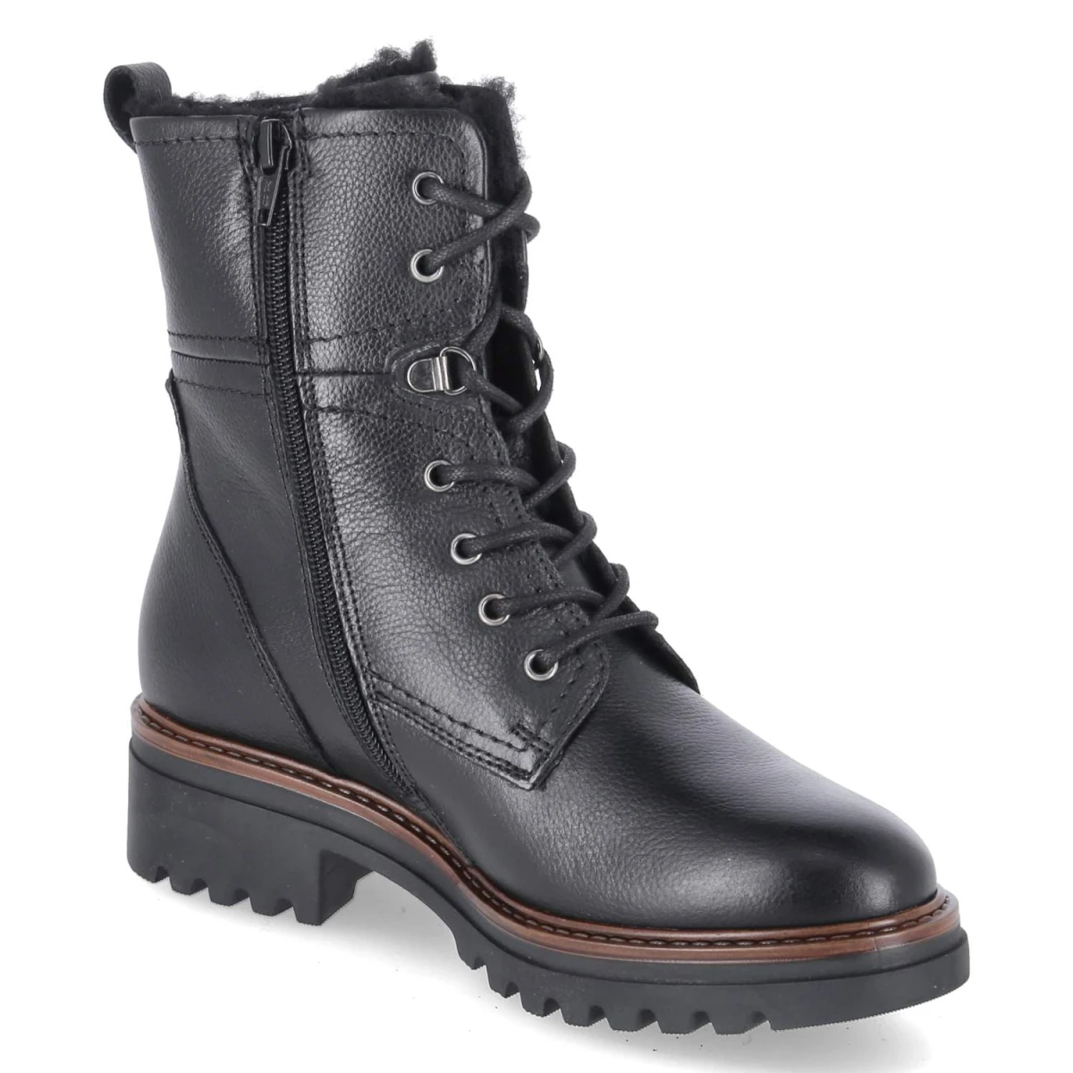 Winterschnürstiefeletten - BLACK LEATHER