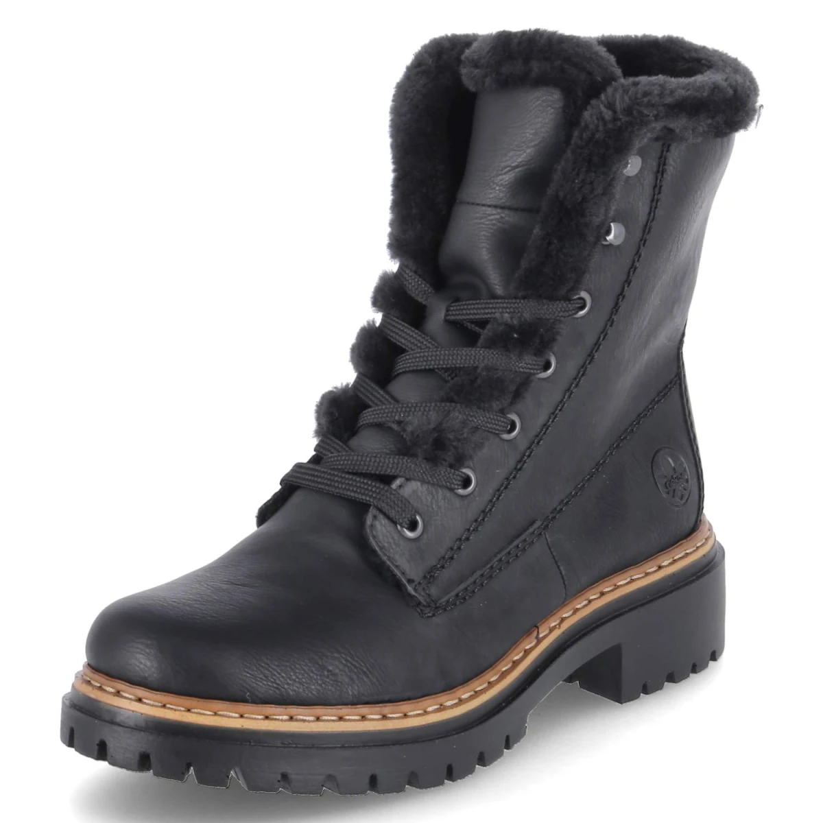 Schnürstiefeletten - schwarz