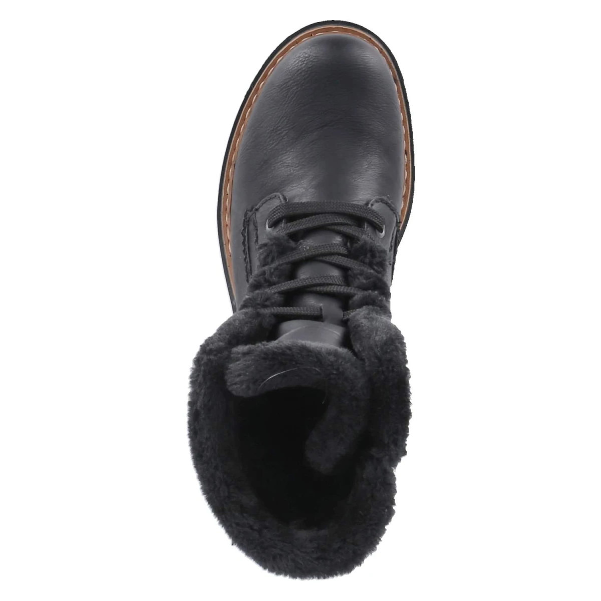 Schnürstiefeletten - schwarz