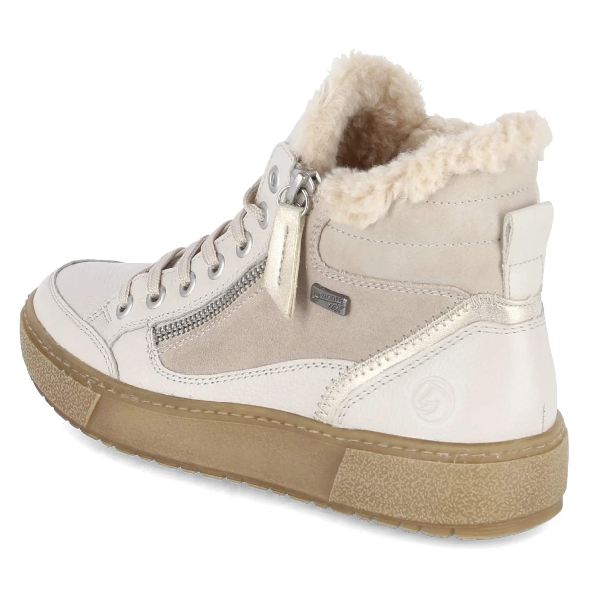 Schnürstiefeletten - weiss kombi