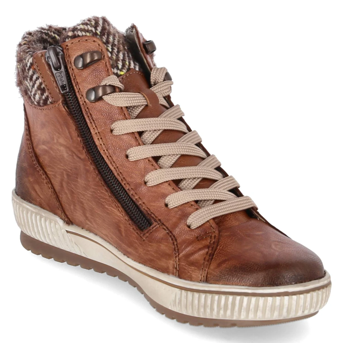 Schnürstiefeletten - braun kombi