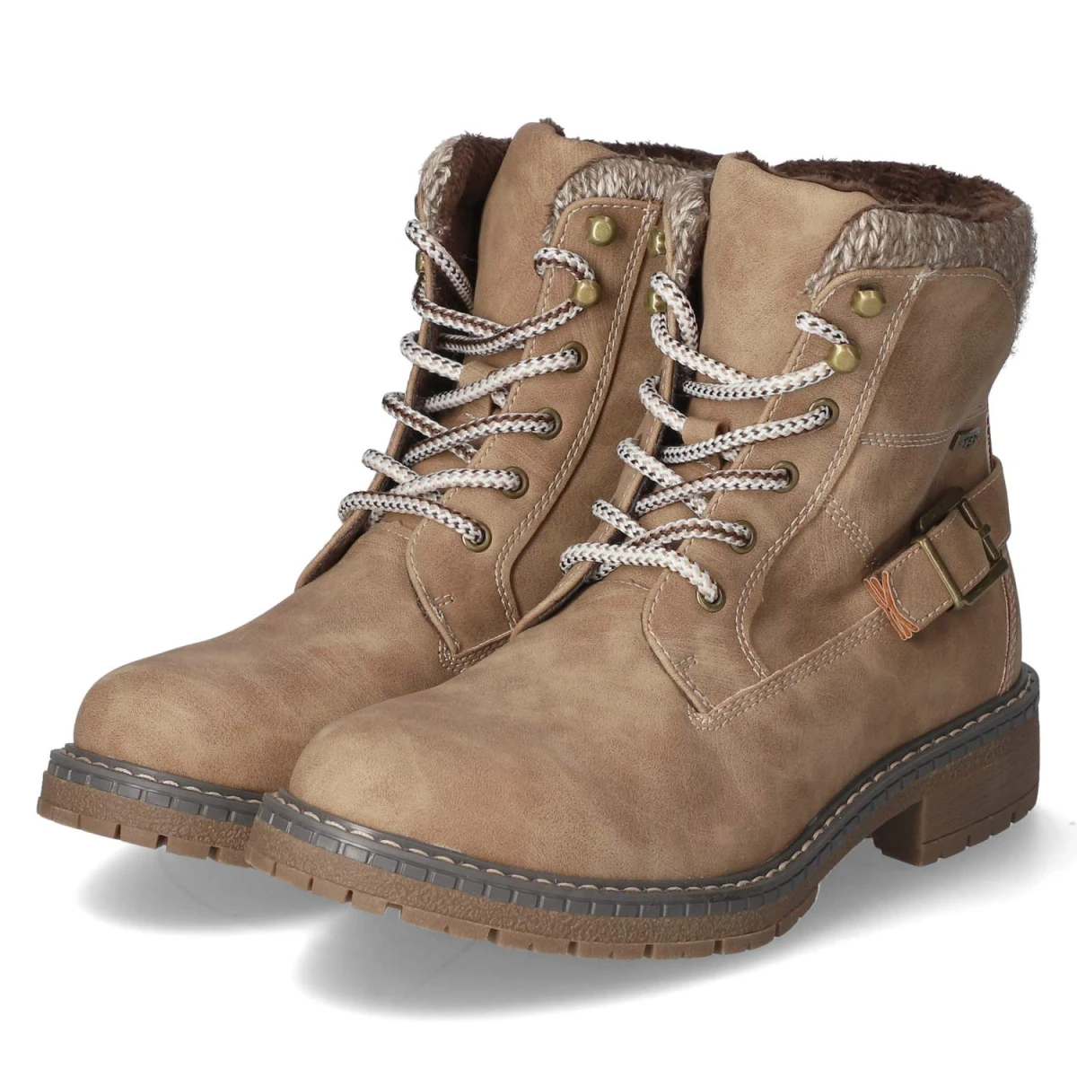 Schnürstiefeletten - taupe