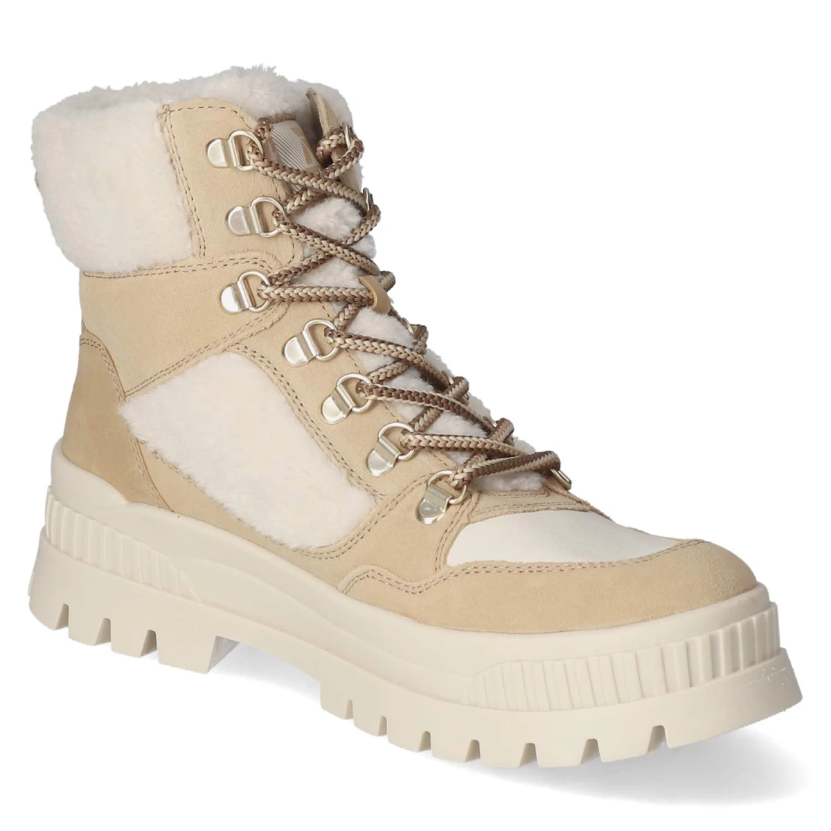 Schnürstiefeletten - BEIGE