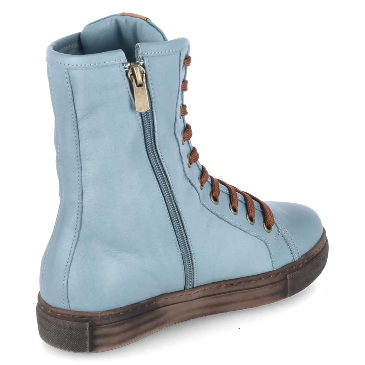 Schnürstiefeletten - petrol/ brandy