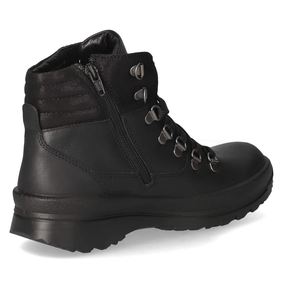 Schnürstiefeletten - schwarz