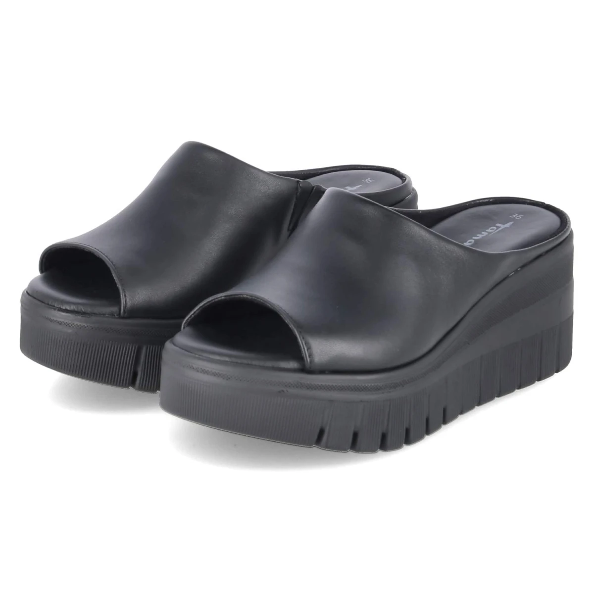 Plateau-Pantoletten - black