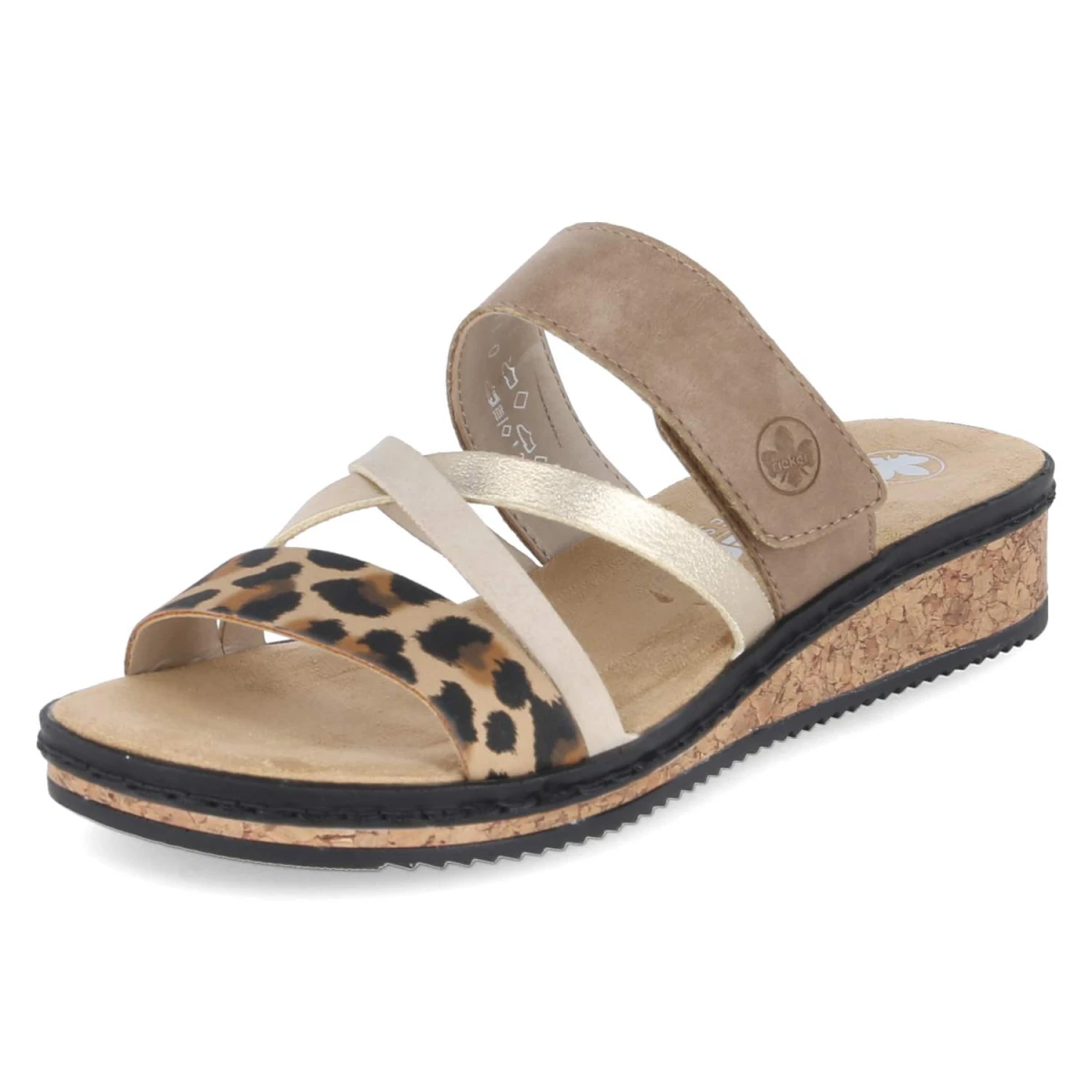 Pantoletten - beige kombi