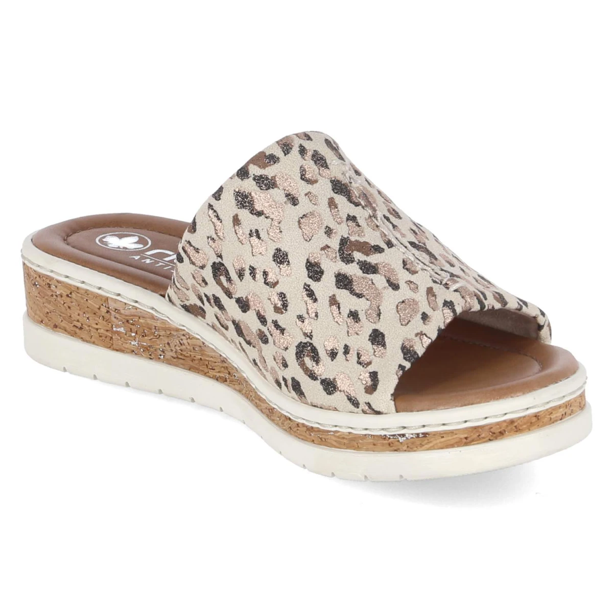 Pantoletten - beige kombi