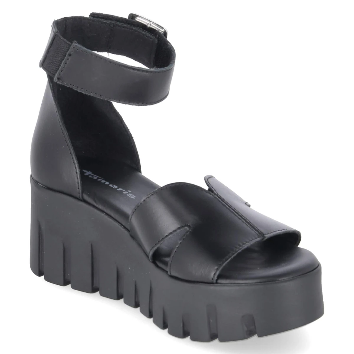 Keilsandaletten - BLACK LEATHER