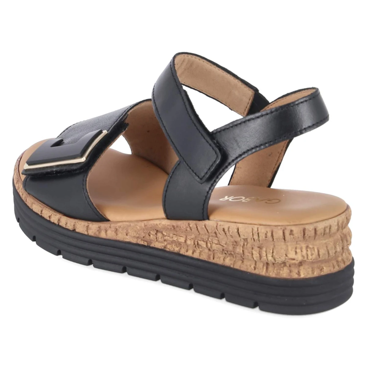 Sandalen - schwarz (uni+gold)