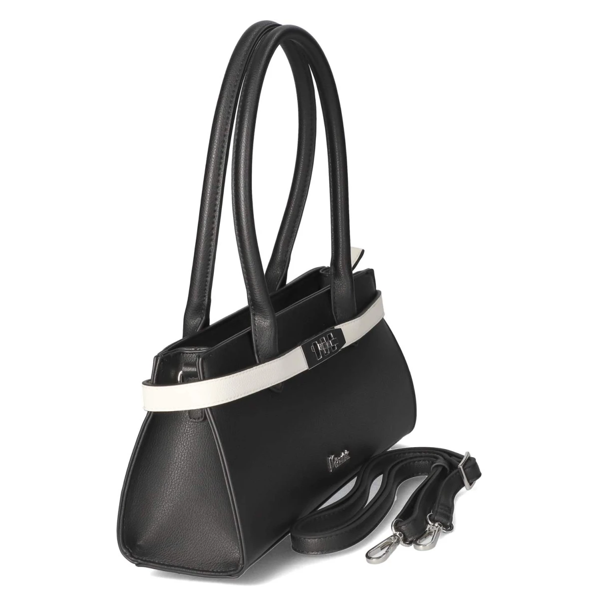 Schultertasche - schwarz/weiß