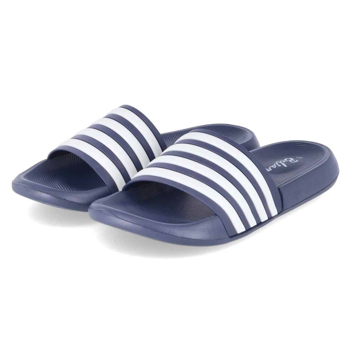 Badepantoletten - Navy - White