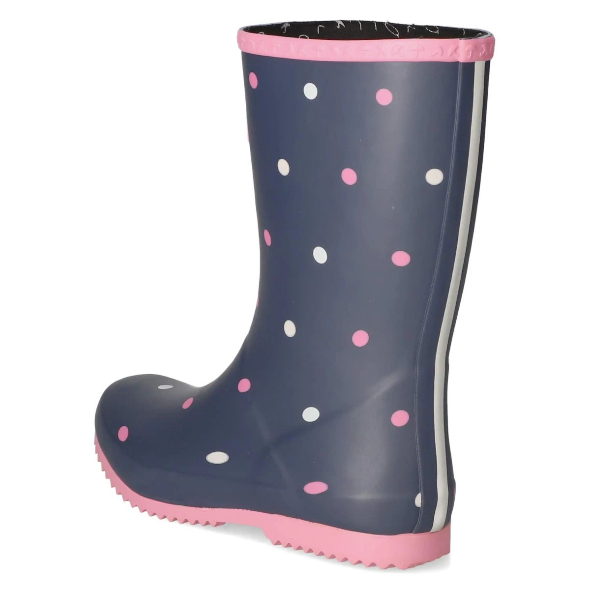 Gummistiefel DOTS - Navy white Pink